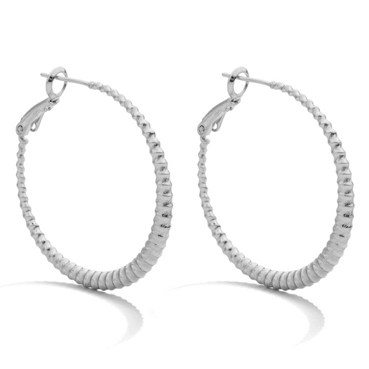 Silver On-Trend Lever Back Hoops