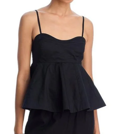 Steve Madden Black Peplum Delta Top
