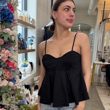 Steve Madden Black Peplum Delta Top