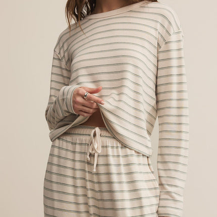 Hunter Green Laid Back Stripe Top - Shop Simply Apparel