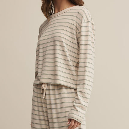 Hunter Green Laid Back Stripe Top - Shop Simply Apparel