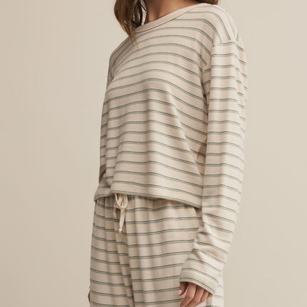 Hunter Green Laid Back Stripe Top - Shop Simply Apparel