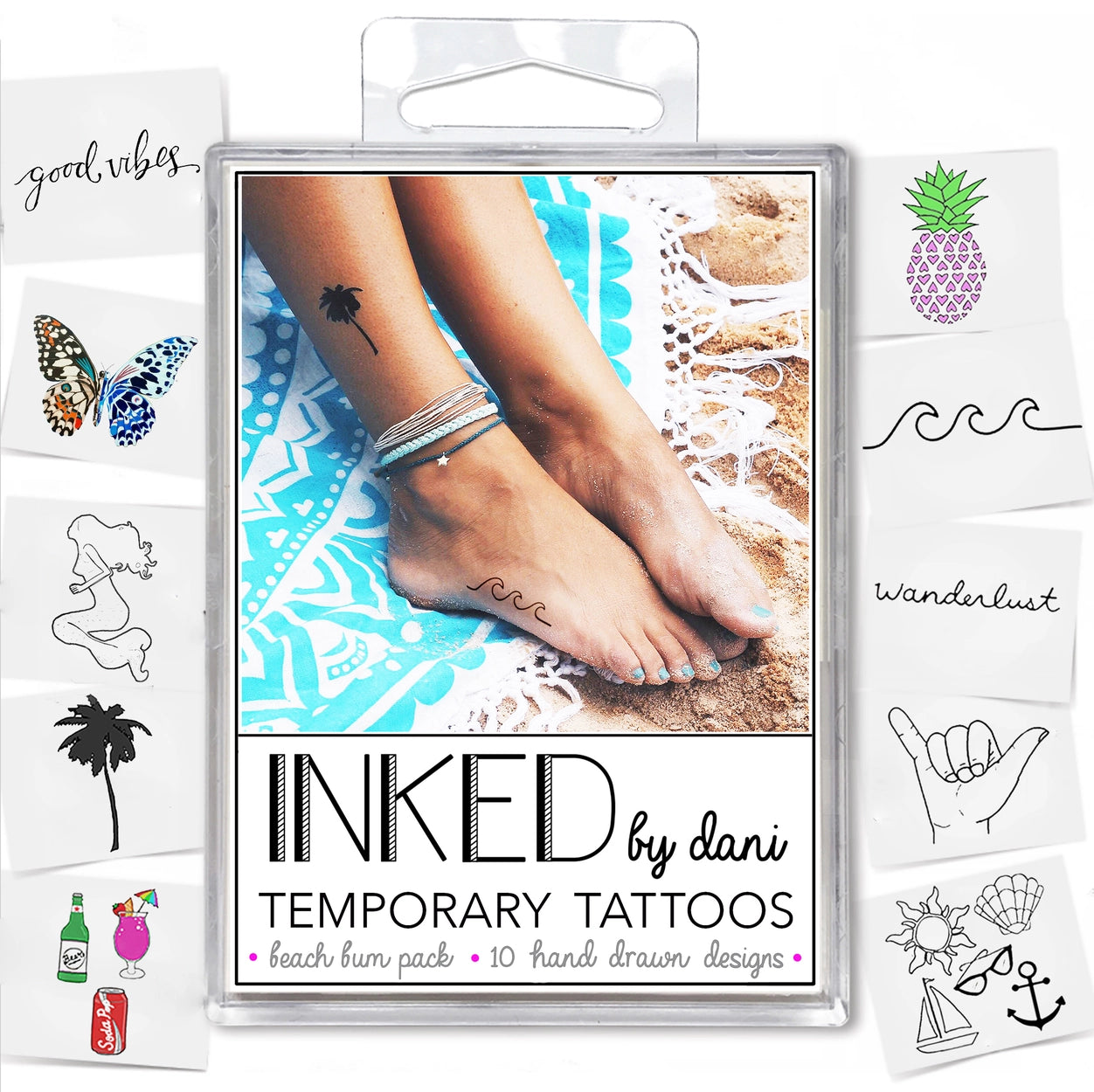 The Beach Bum Temporary Tattoo Pack – Shop Simply Apparel