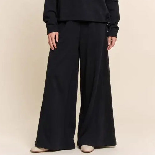 Black Mixed Media Lounge Pant