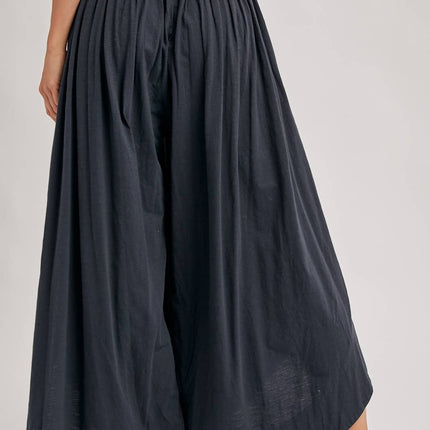 Ash Grey Side Slit Wide Leg Pants