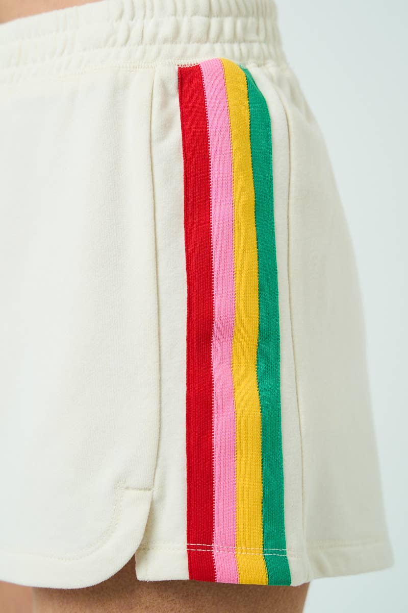 Ivory Colorful Striped Summer Shorts