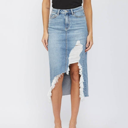 High Waisted Denim Skirt - Shop Simply Apparel