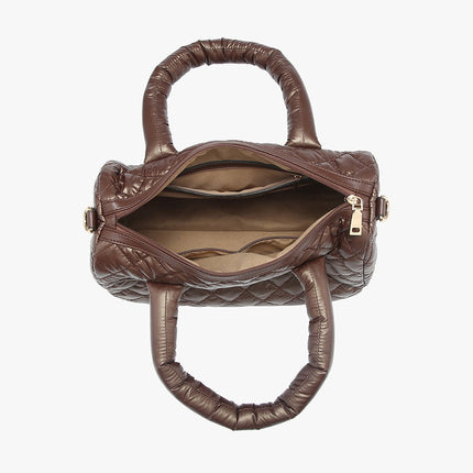 Navy Quilted Nylon Satchel