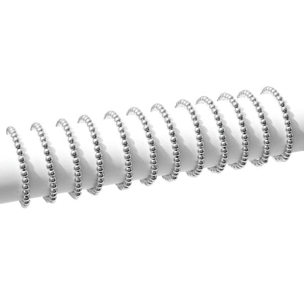 Silver 6mm Beaded Bracelet - Shop Simply Apparel