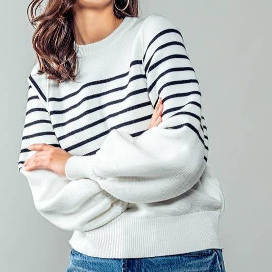 Ivory Striped Sweater