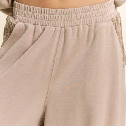 Beige Mixed Media Lounge Pant