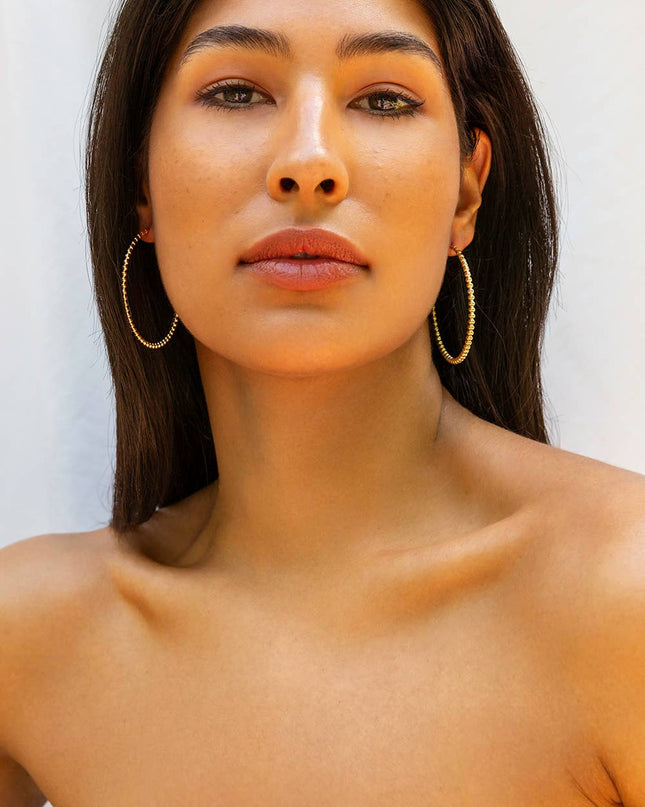 Silver Large Metal Ball Hoop - Shop Simply Apparel