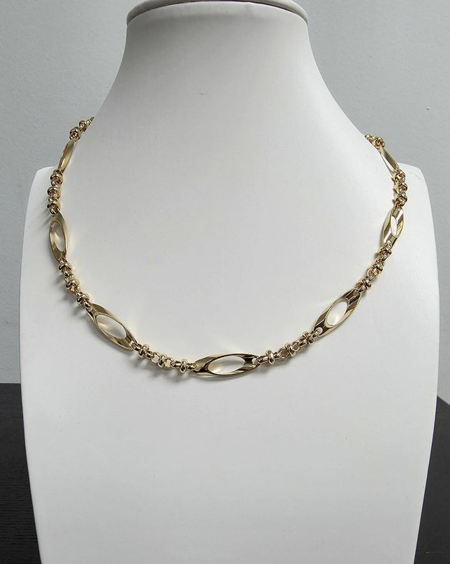Unique Oval Gold Chain Necklace