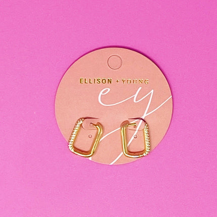 Rectangle Reversible Hoop Earrings - Shop Simply Apparel