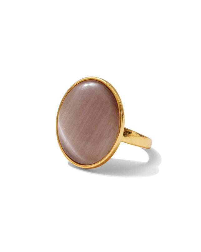 Mauve Round Stone Adjustable Ring - Shop Simply Apparel