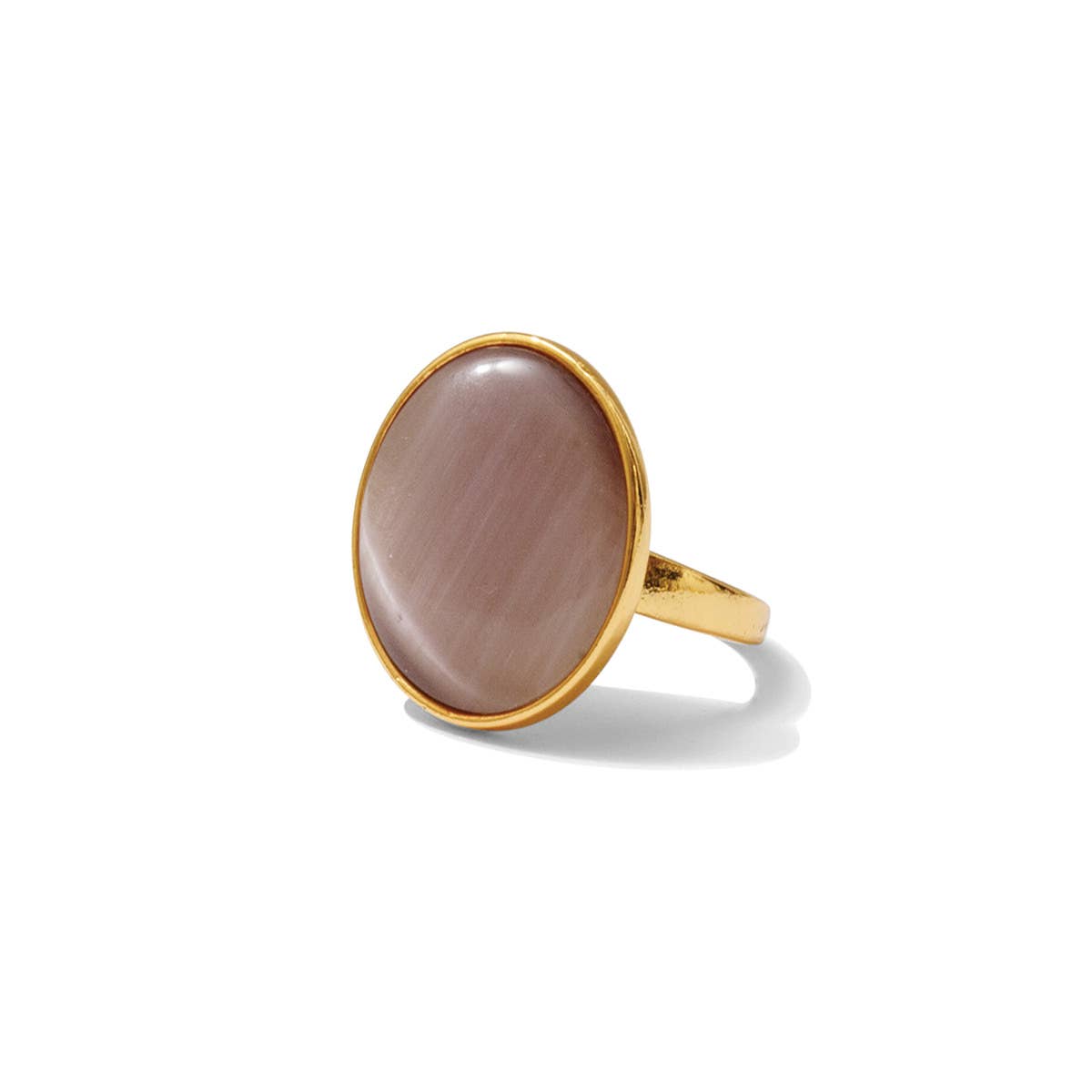 Mauve Round Stone Adjustable Ring