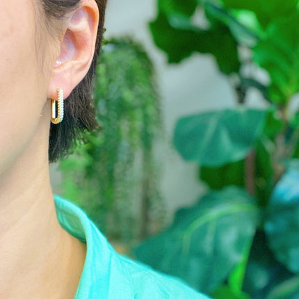 Rectangle Reversible Hoop Earrings - Shop Simply Apparel