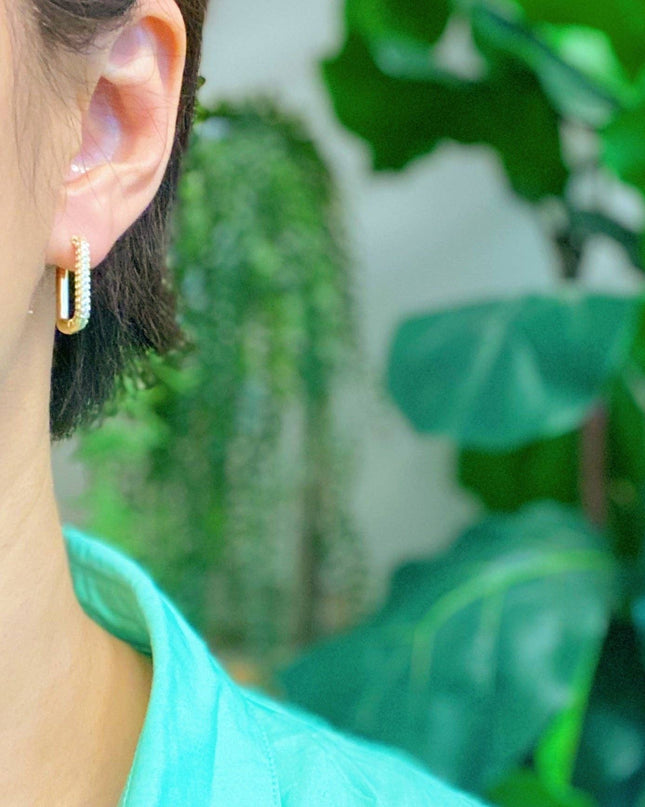 Rectangle Reversible Hoop Earrings