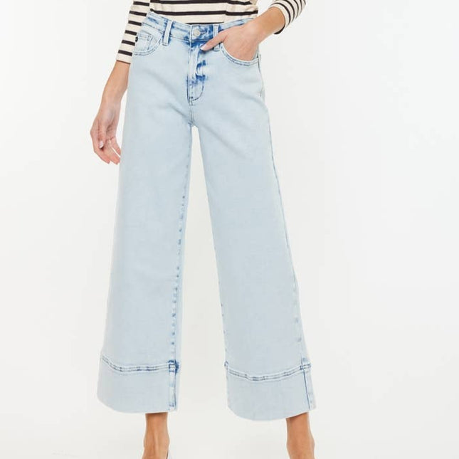 High Rise Cropped Wide Leg Jeans Kan Can Jeans
