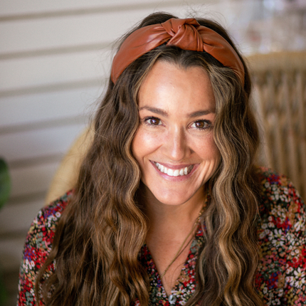 Brown Top Knot Leather Headband