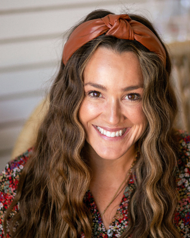 Brown Top Knot Leather Headband