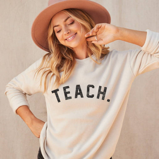 Heather Dust Teach. Graphic Sweatshirt