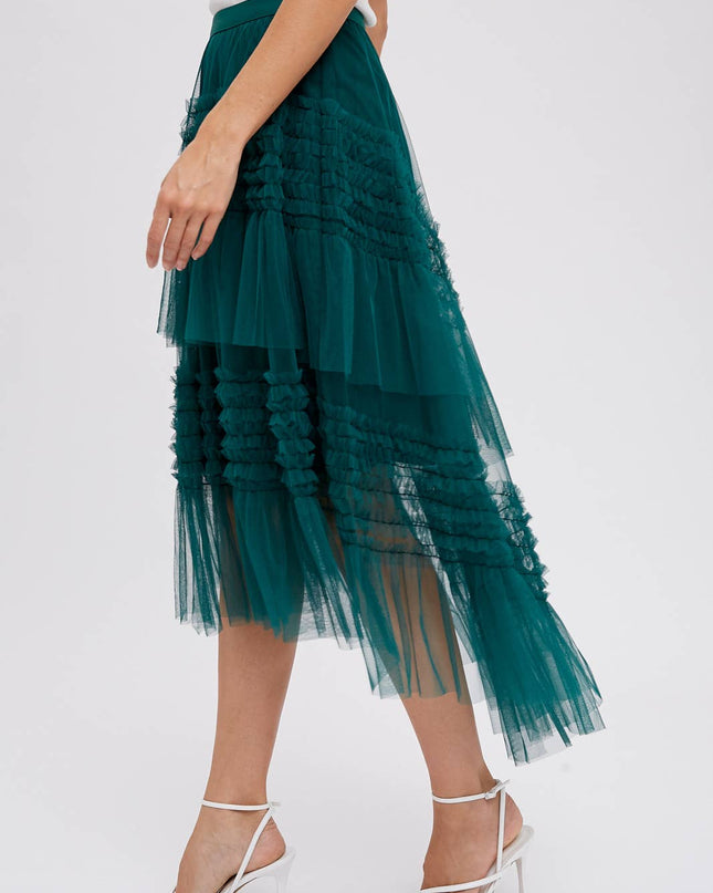 Forest Hi-Lo Tulle Midi Skirt - Shop Simply Apparel