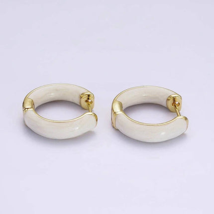 14K Gold Filled Pearlized Enamel Hoops