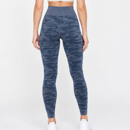 Navy Textured High Waist Leggings