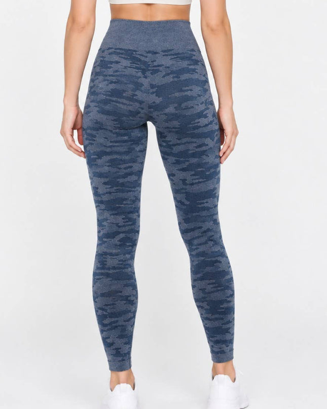 Navy Textured High Waist Leggings