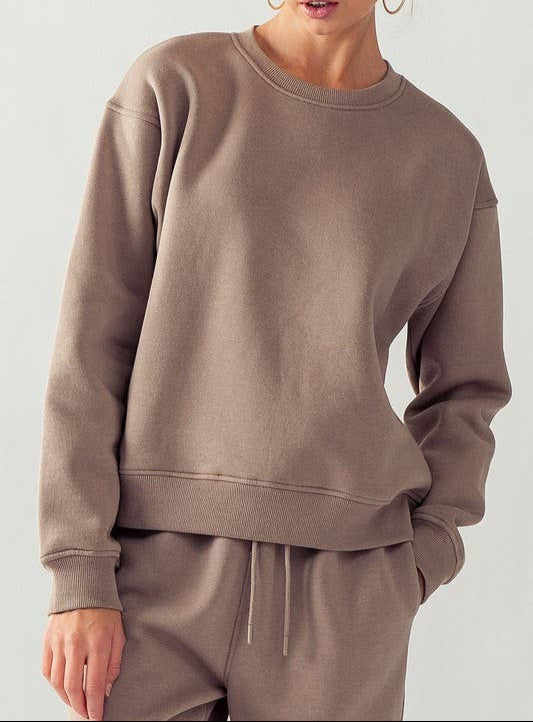 Mocha Mousse Fleece Sweatshirt