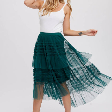 Forest Hi-Lo Tulle Midi Skirt - Shop Simply Apparel
