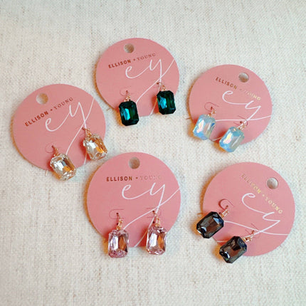 Shadow Grey Jewel Earrings - Shop Simply Apparel