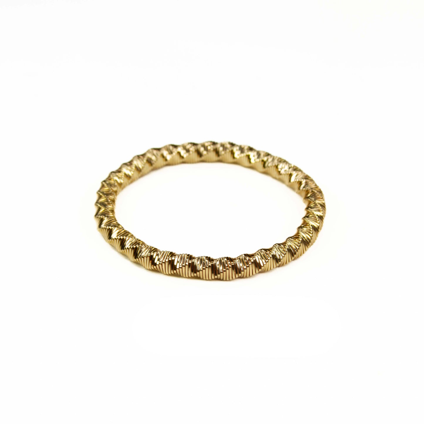 Gold Loose Twist Slinky Stretch Bracelet