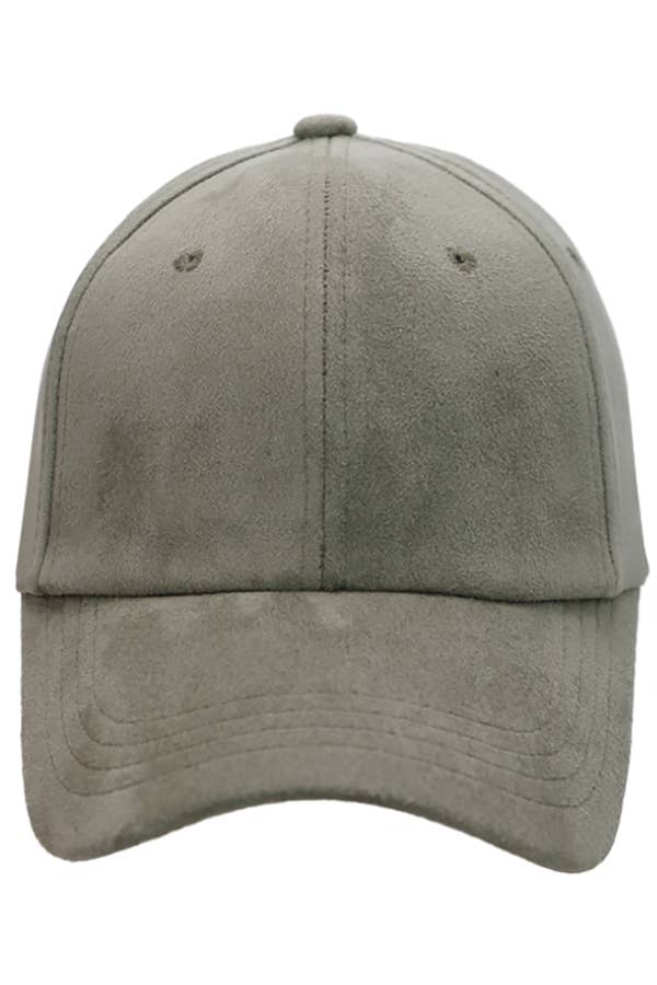 Olive Premium Faux Suede Baseball Cap