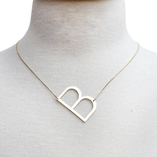 B Monogram Initial Necklace - Shop Simply Apparel