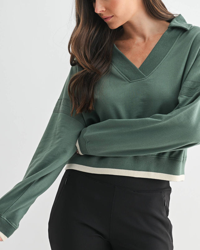 Varsity Line Fleece Pullover Sweater - Shop Simply Apparel