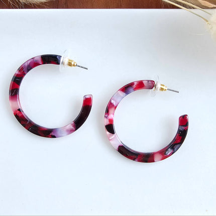 Burgundy Camy Hoops