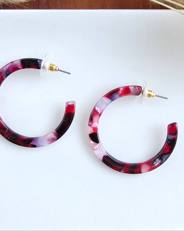 Burgundy Camy Hoops