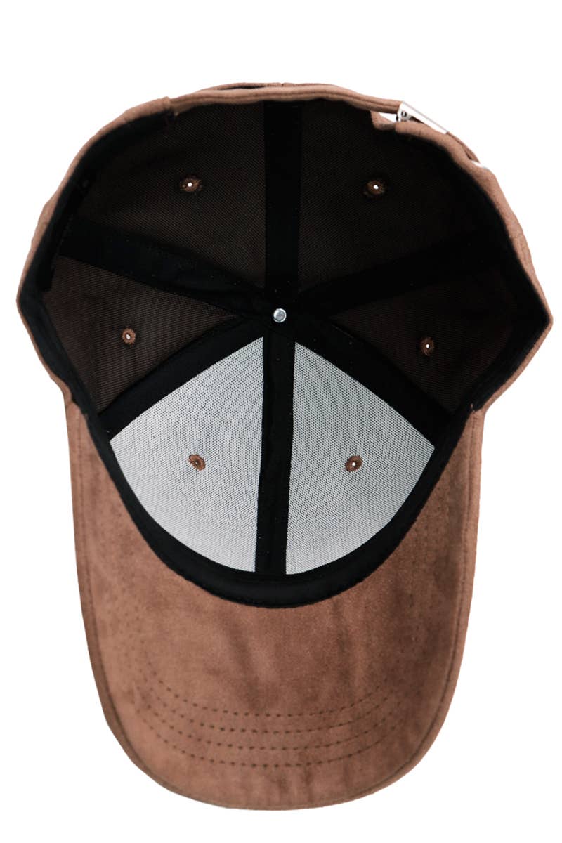 Light Brown Premium Faux Suede Baseball Cap