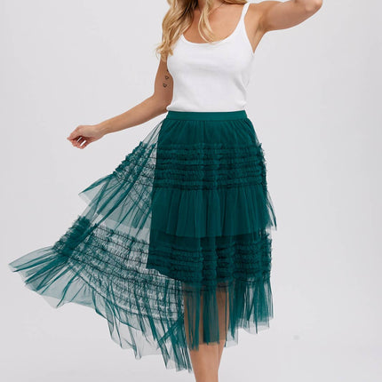 Forest Hi-Lo Tulle Midi Skirt - Shop Simply Apparel