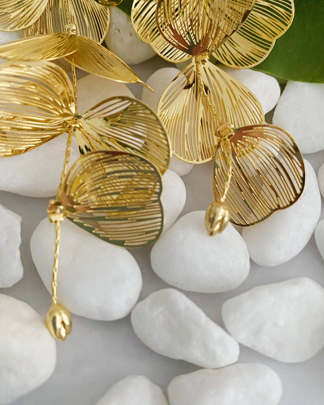 Filigree Flower Drop Earrings
