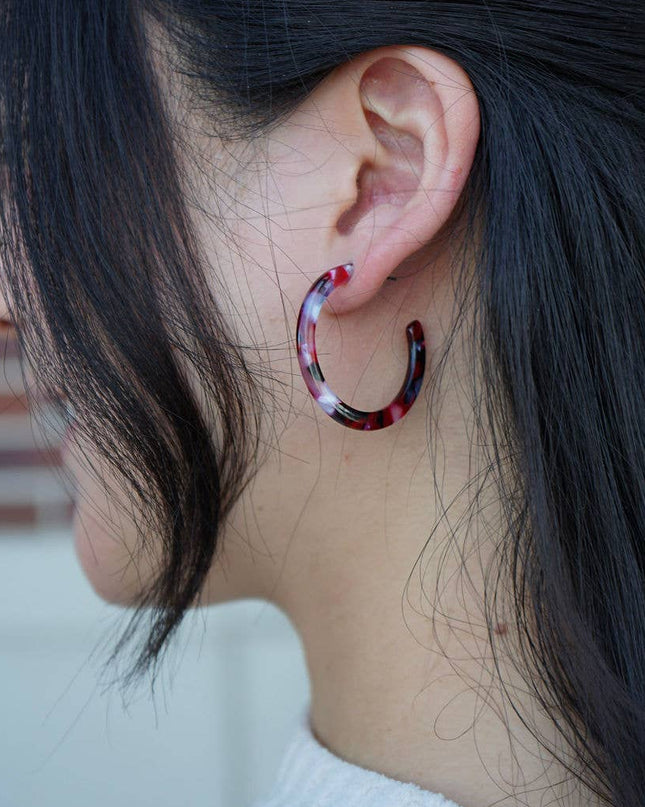 Burgundy Camy Hoops