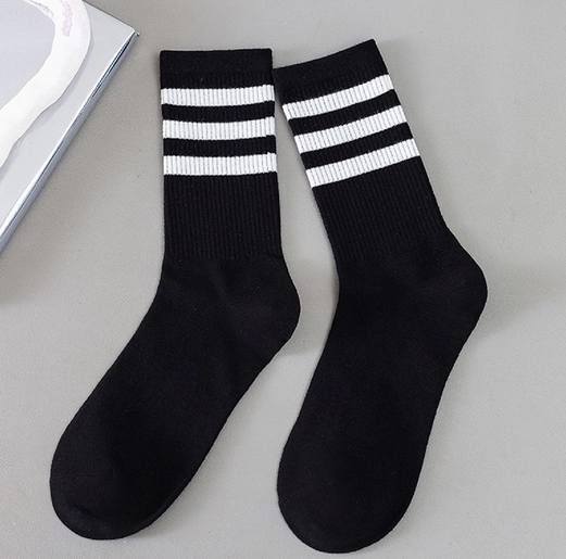 Black Varsity Stripe Socks