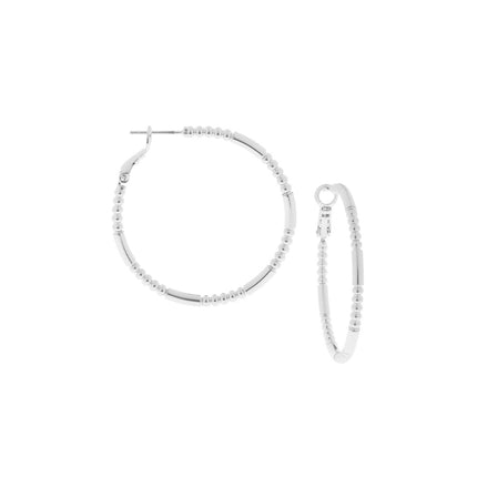 Silver Dotted Hoop Earring
