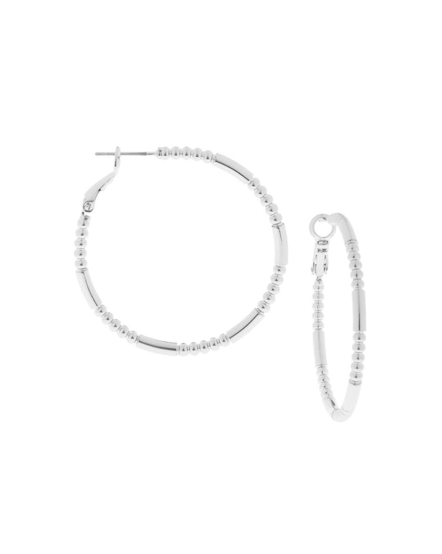 Silver Dotted Hoop Earring