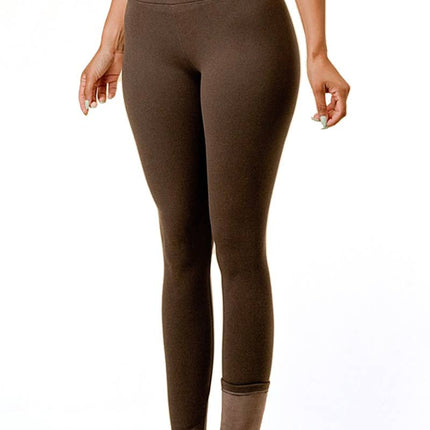 Brown Fleece Lined Thermal Leggings
