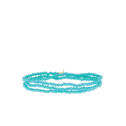 Turquoise Stretch Crystal Beaded Wrap Bracelet