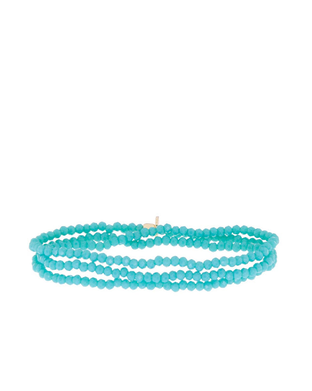Turquoise Stretch Crystal Beaded Wrap Bracelet - Shop Simply Apparel