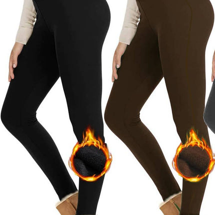 Black Fleece Lined Thermal Leggings